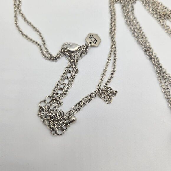 Touchstone Crystal Swarovski Crystal Silver Chain Necklace Y Dop Lariat Tassel P - Picture 4 of 4
